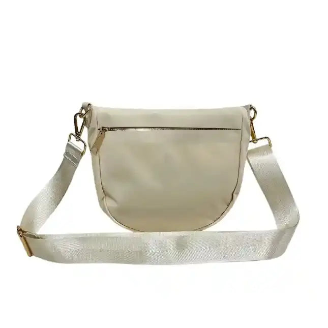 Nylon Crossbody and Belt Bag - large, cream