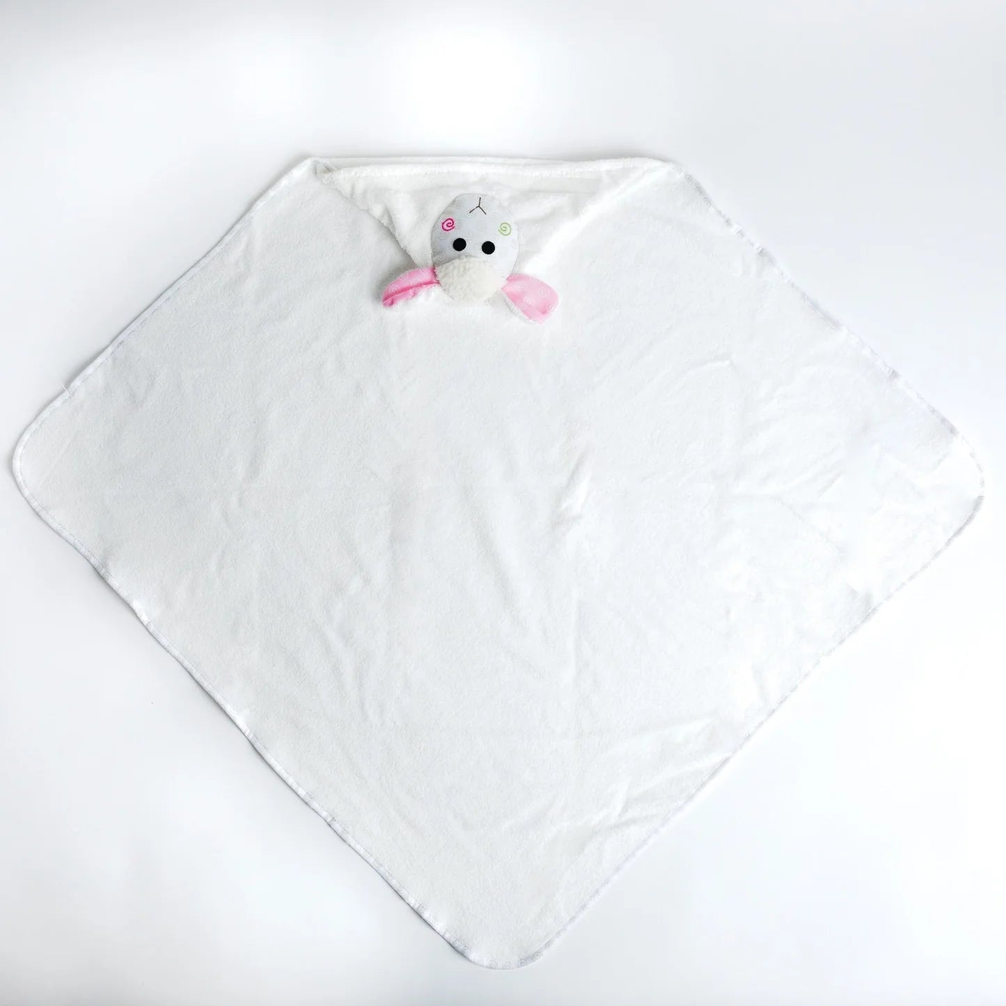 Personalized Baby Bath Towel -Snow Terry Hooded - Lola Lamb