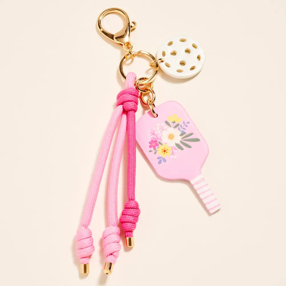 Pickleball bag charm/ keychain- pink