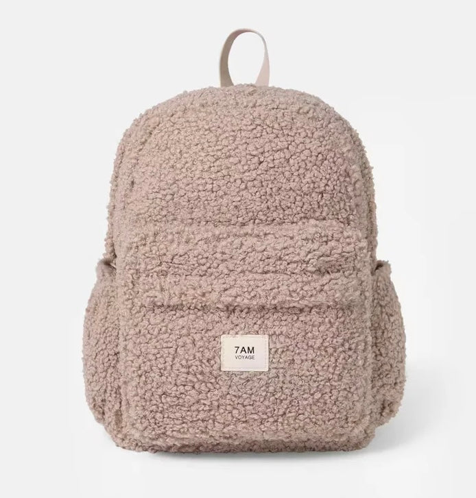 7AM Enfant 12" Teddy Backpack - Oatmeal Teddy