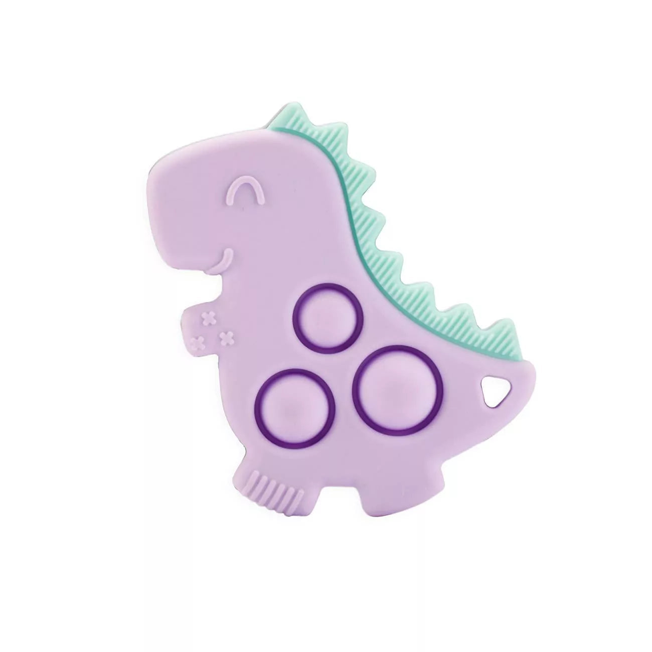 Silicone Teether with Sensory Popper - Lilac