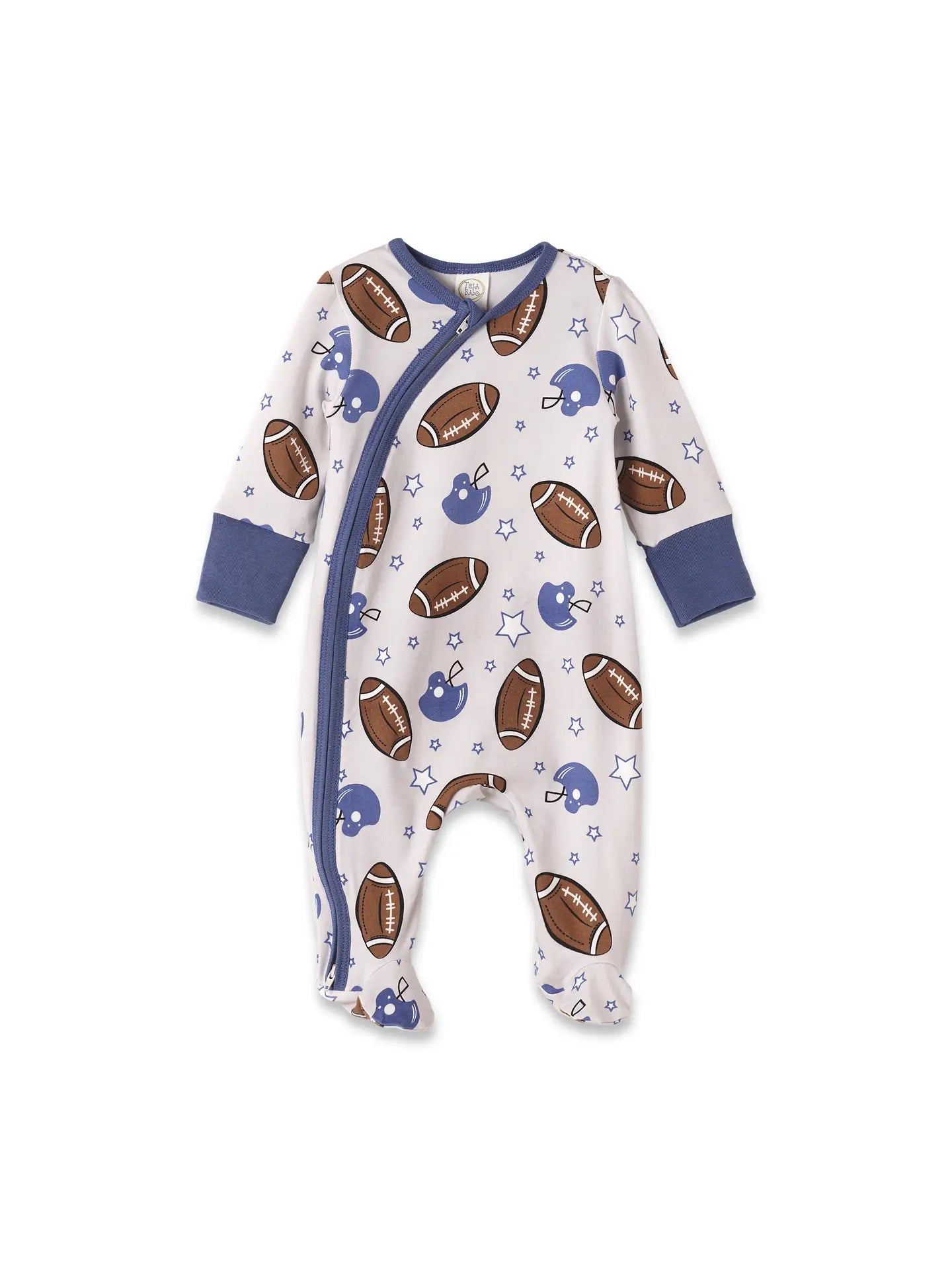 Game Day Footed Zipper romper (9-12M)