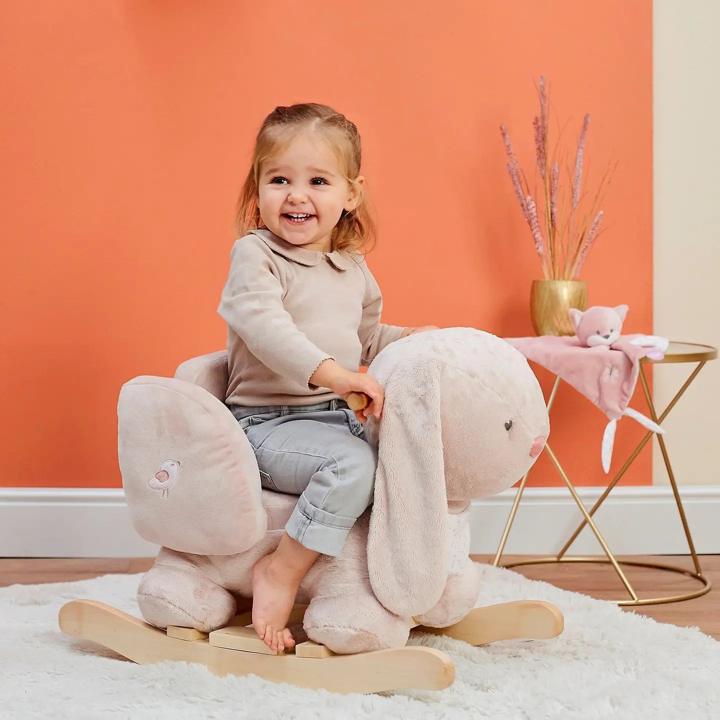 Personalized Powder Pink Rabbit Rocker