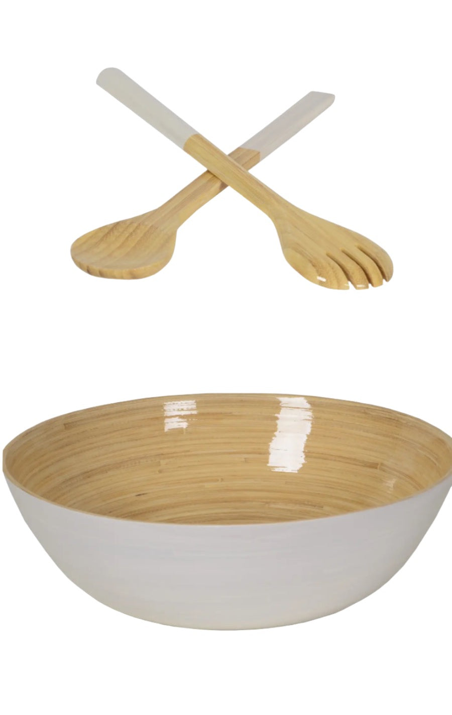 Bamboo Classic Bowl and Serving Set - white