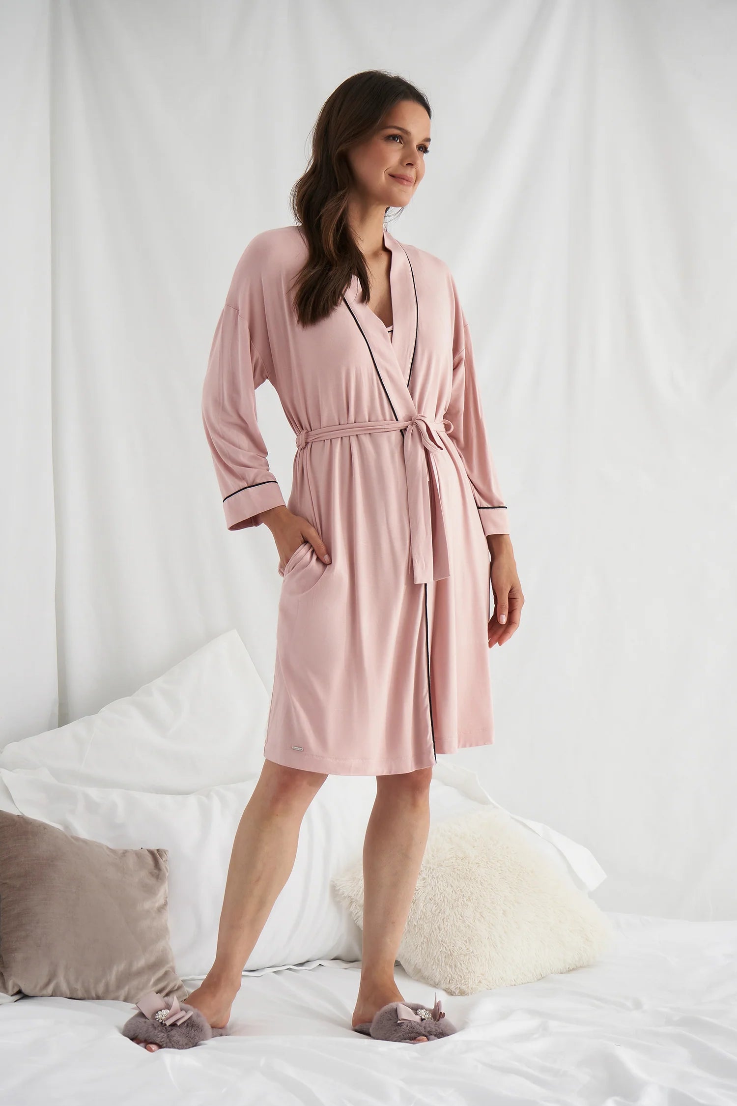 Pretty You London Bamboo - Kimono Robe (Pink)