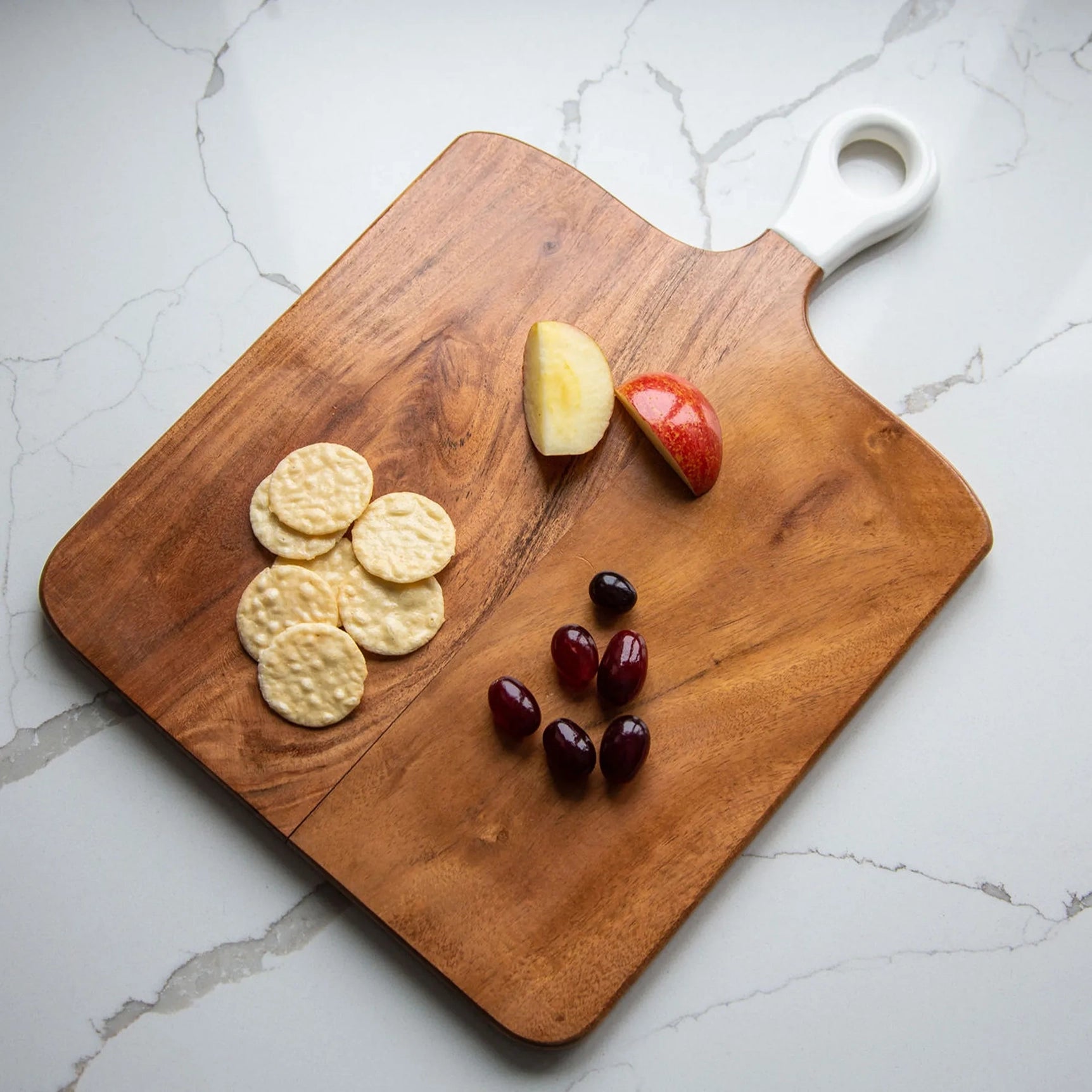 Wood and White Square Charcuterie Board - Medium