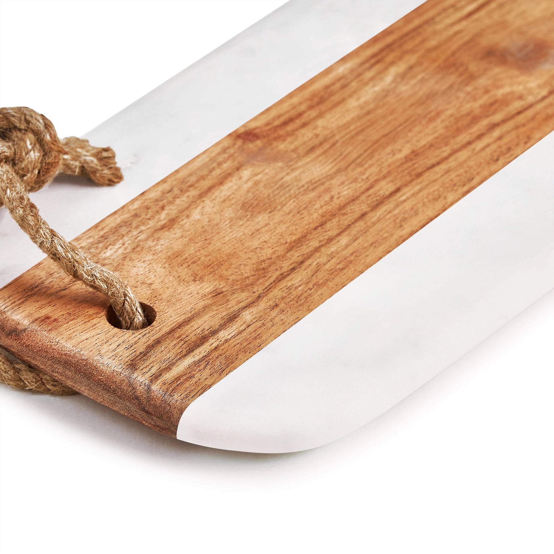 Marble & Wood Cutting Board - White