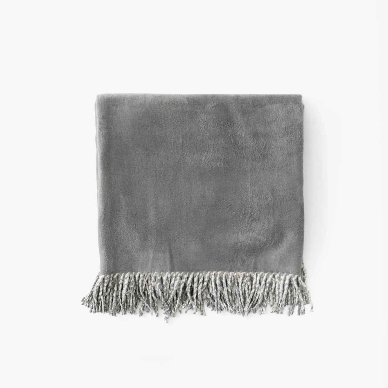 100% Silk Throw Blanket - ivory and grey mix