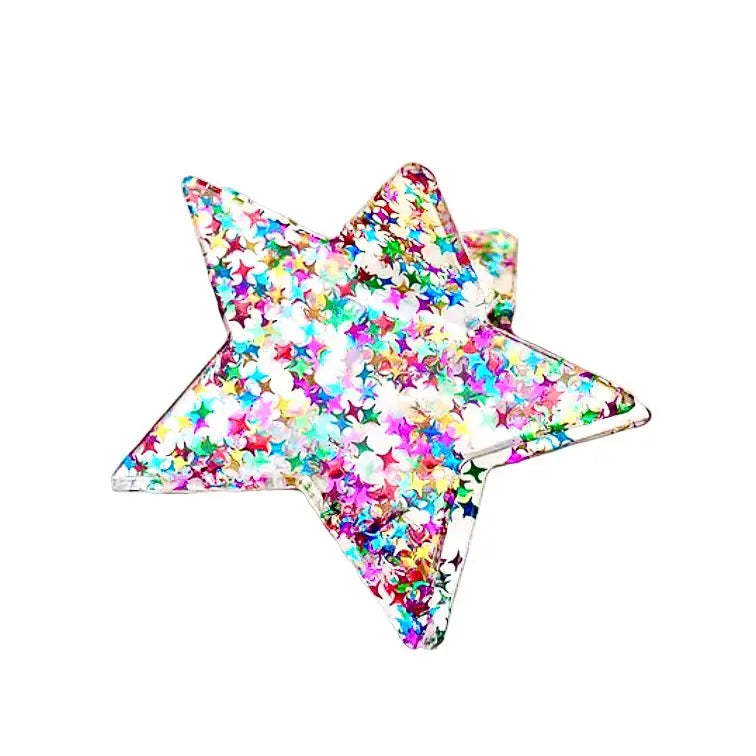 Claw Clip- Glitter Clear Star