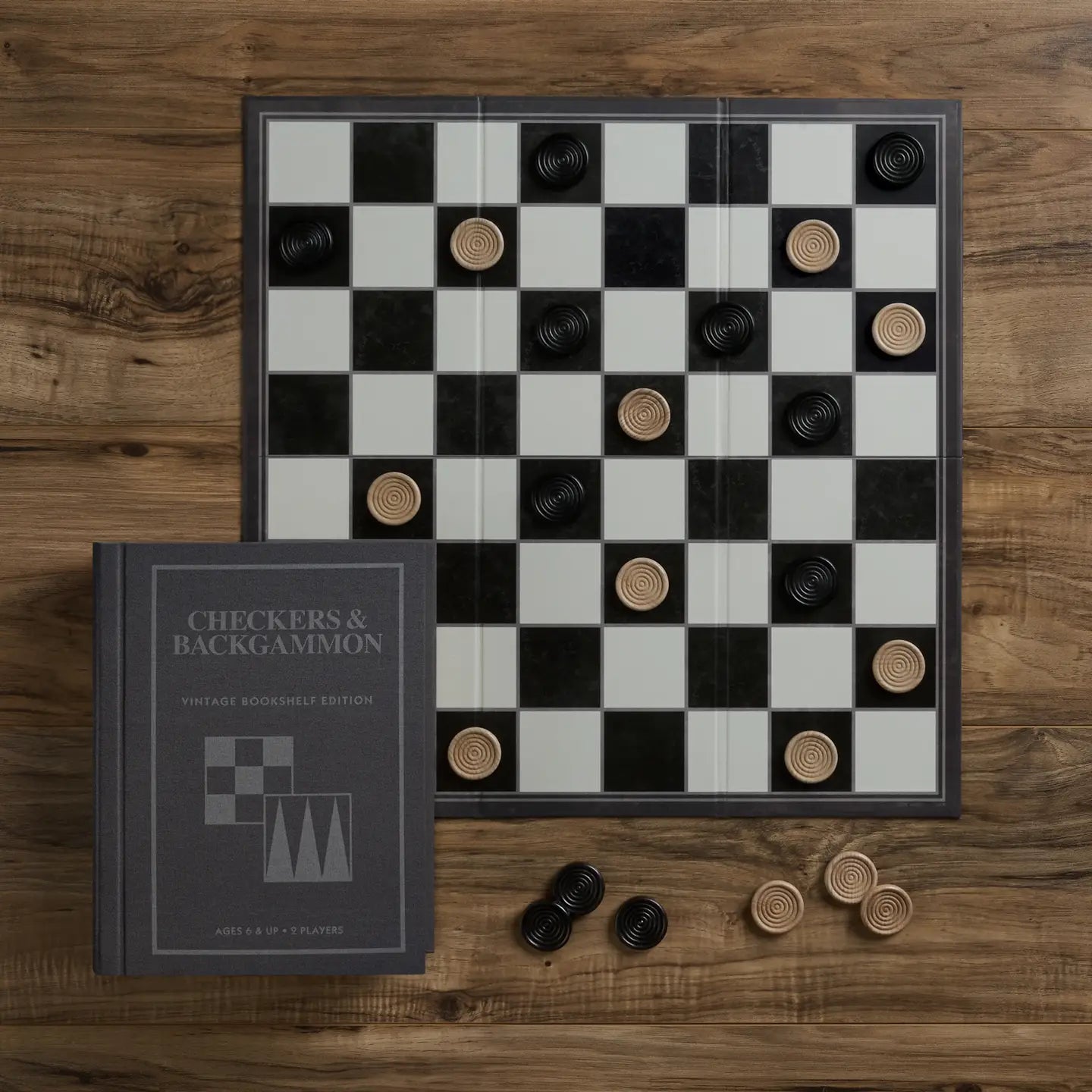 Vintage Bookshelf Edition Checkers/Backgammon