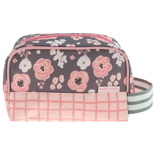 Personalized Toiletry Bag - Charcoal Flower