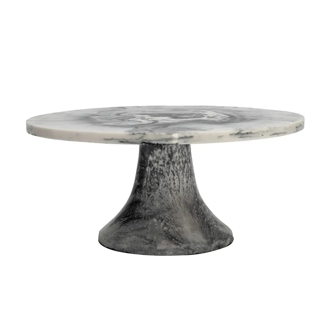 Radiant resin cake stand - black and white