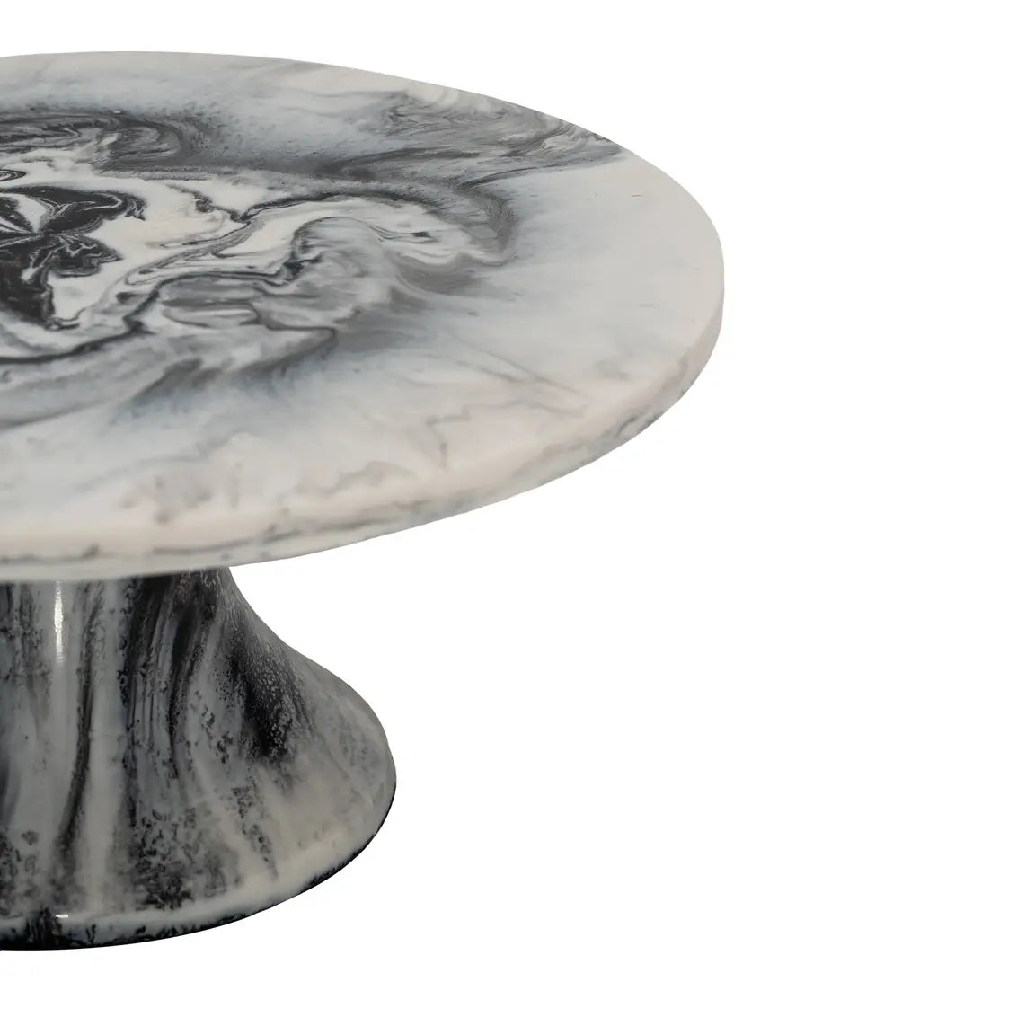 Radiant resin cake stand - black and white