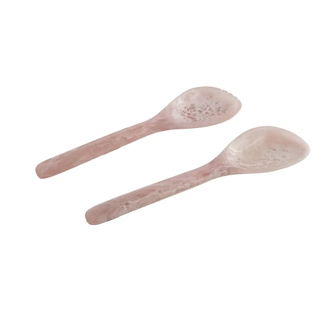 Radiant resin salad bowl and servers set - blush