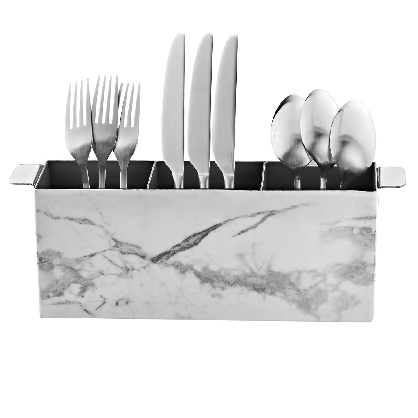 White Marble Flatware Caddy