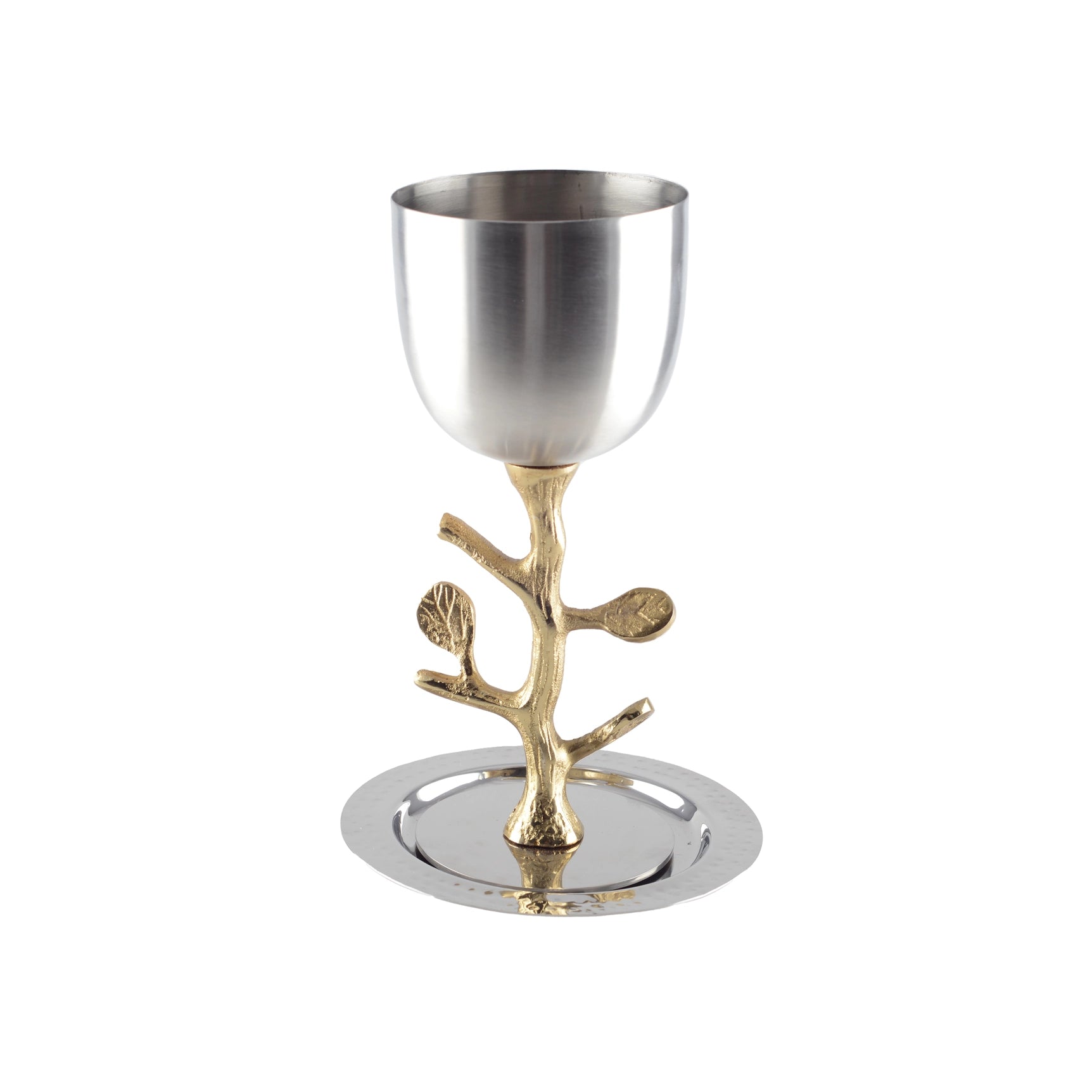 Gold Pomegranate Kiddush Cup with Saucer