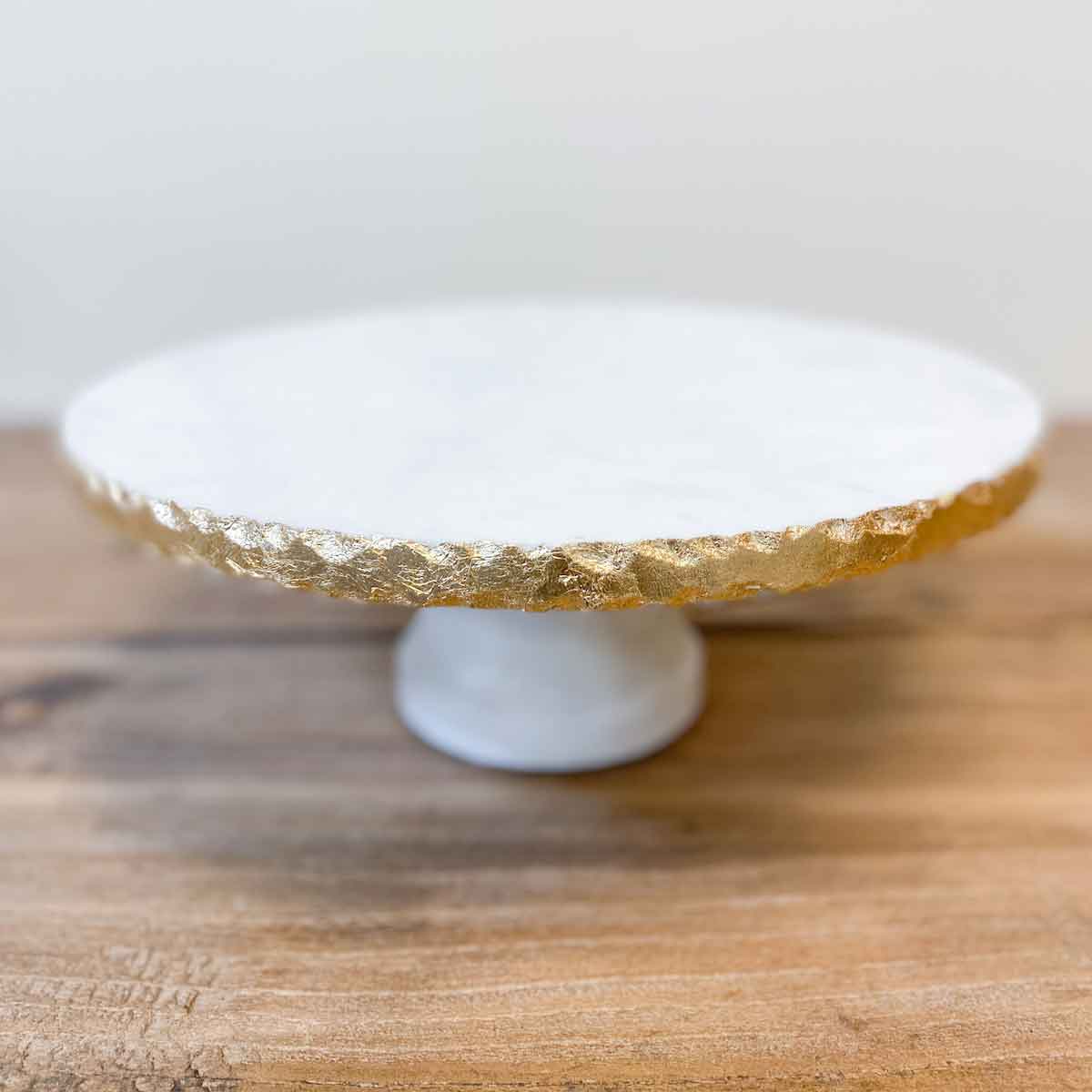 Marble Cake Stand White/Gold