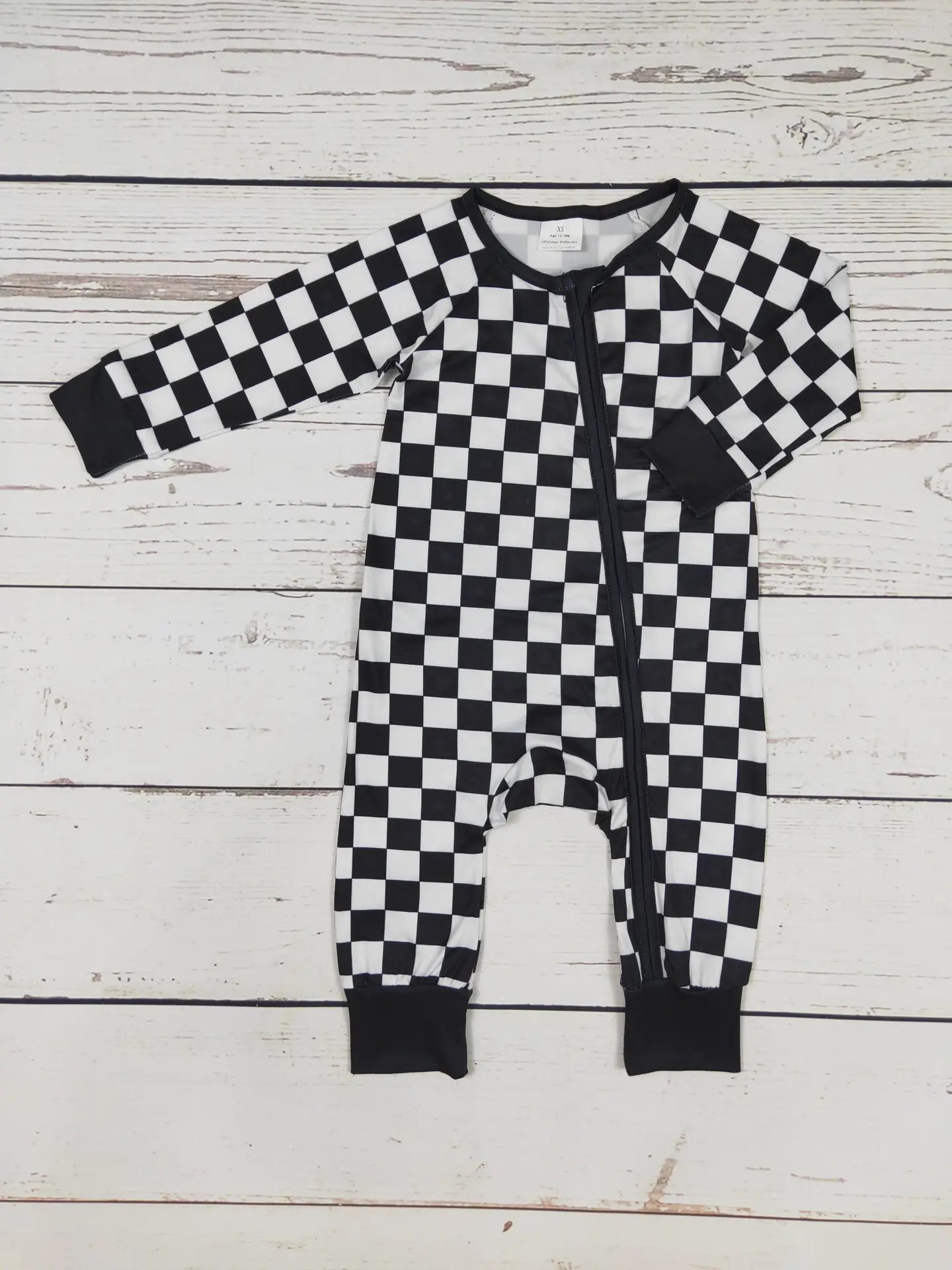 Black Checkered Zipper Sleeper