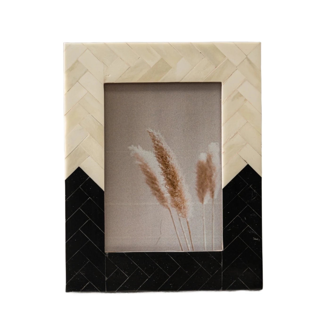 Ebony & Ivory Chevron Bone Photo Frame - 5x7