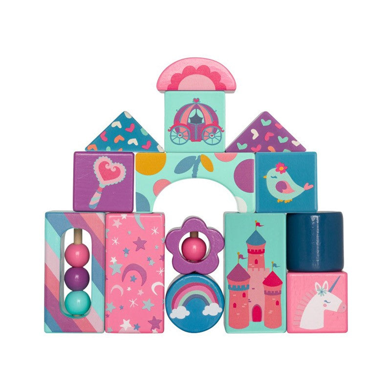 Wooden Block Set - 14 Piece Princess Motif