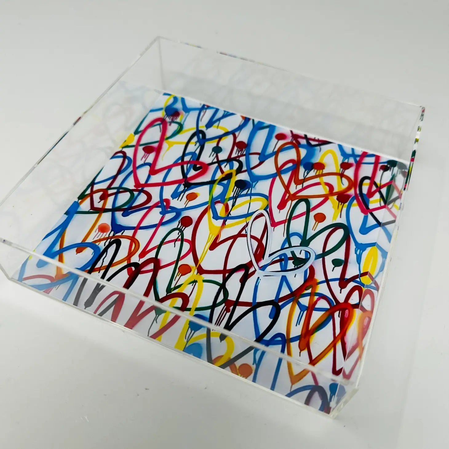 GRAFFITI HEARTS ACRYLIC TRAY