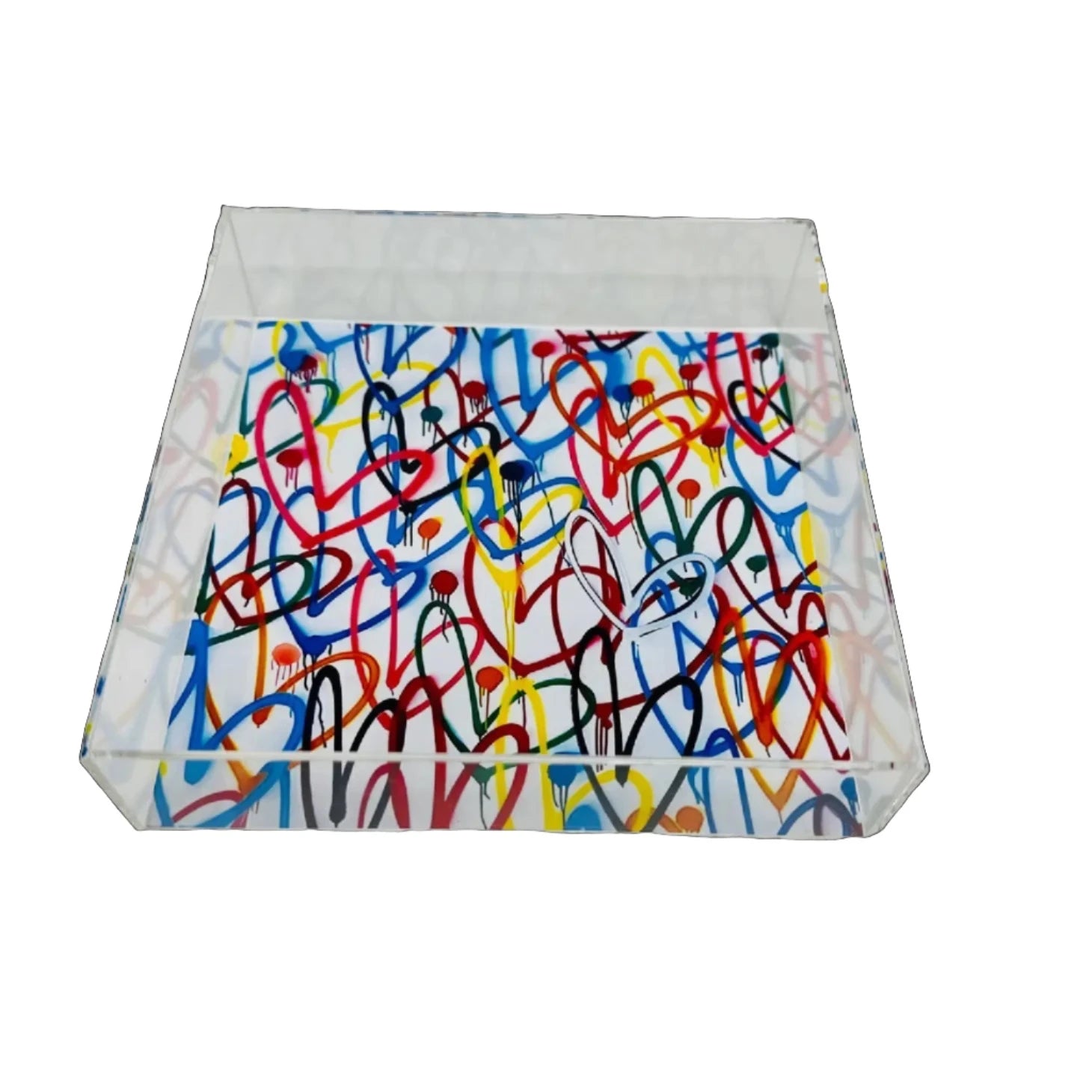 GRAFFITI HEARTS ACRYLIC TRAY