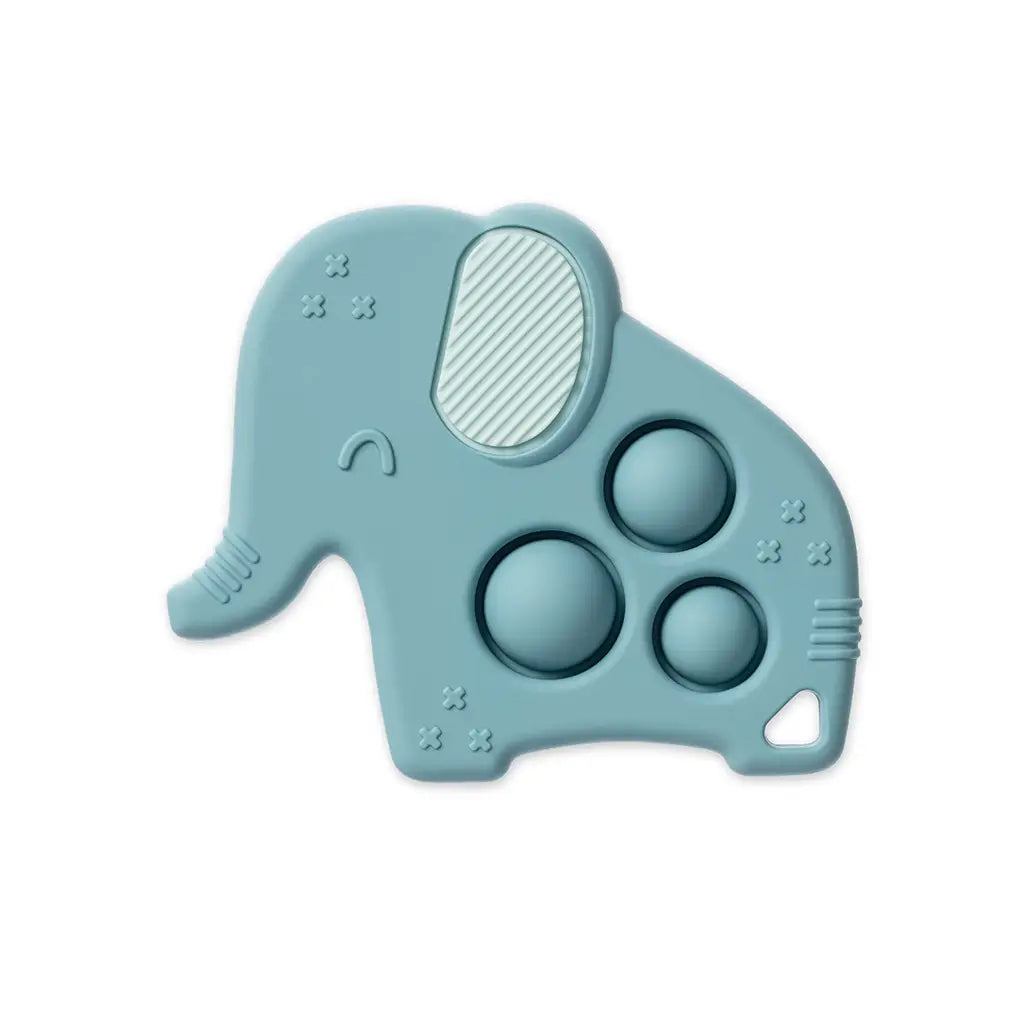 Silicon Teether with Sensory Popper - elephant