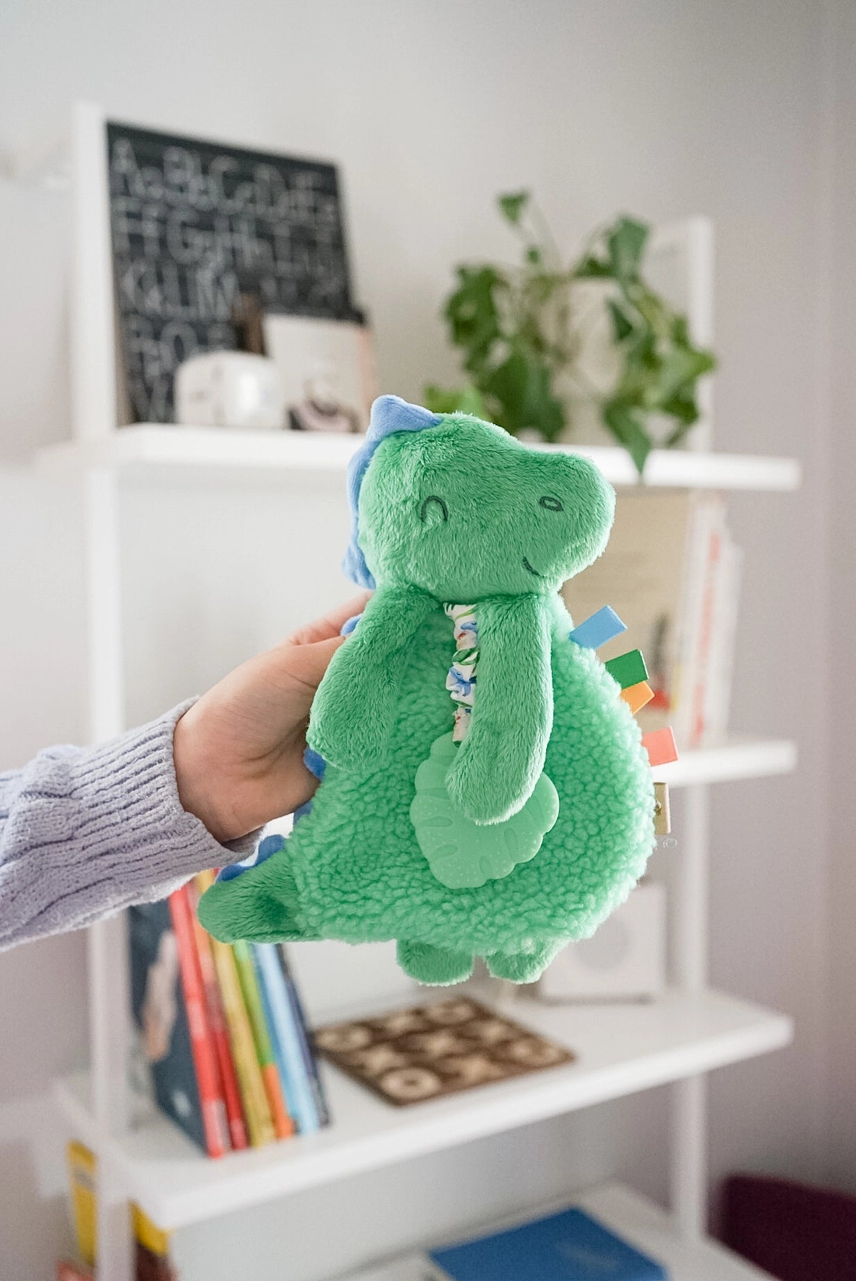 BABY LOVEY - PLUSH WITH SILICONE TEETHER TOY - dinosaur