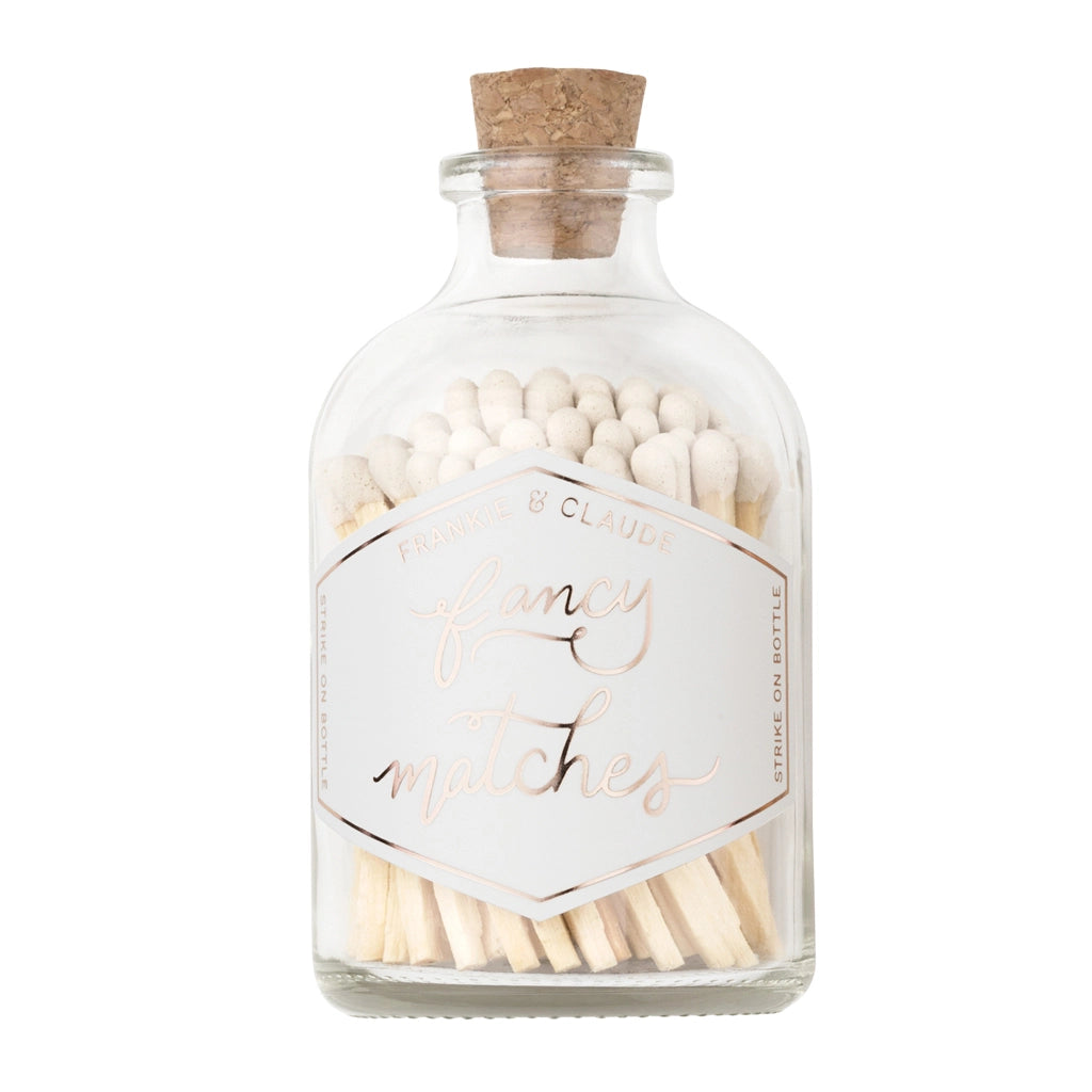 Fancy Matches: White Small Match Jar