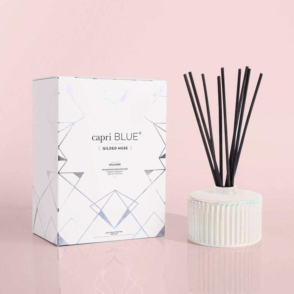 Capri Blue - Volcano White Opal Gilded Reed Diffuser, 7.75 fl oz