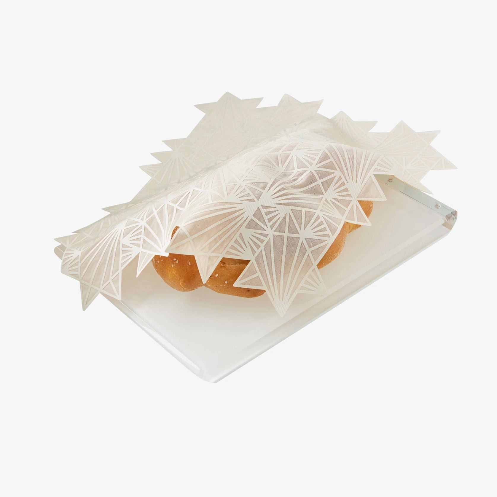 Couvre-challah géométrique crème