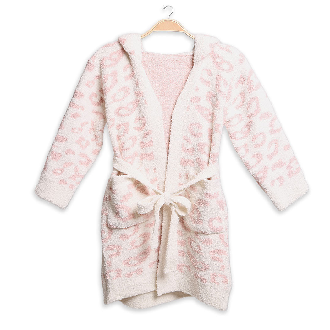Children'S Leopard Print Luxury Soft Hooded Robe