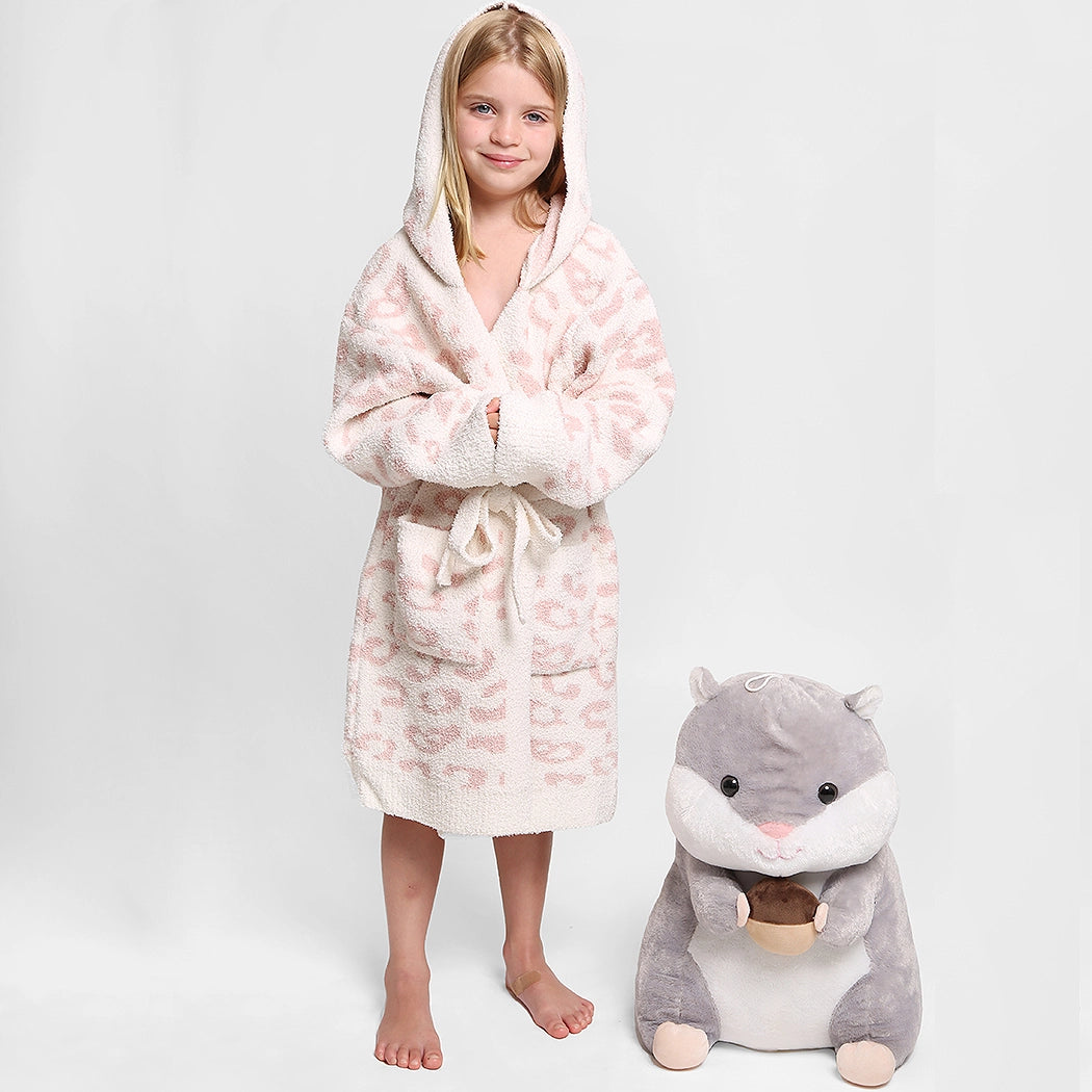 Tween  Leopard Print Luxury Soft Hooded Robe