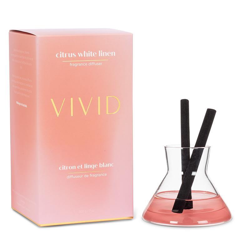Vivid citrus white linen modern diffuser