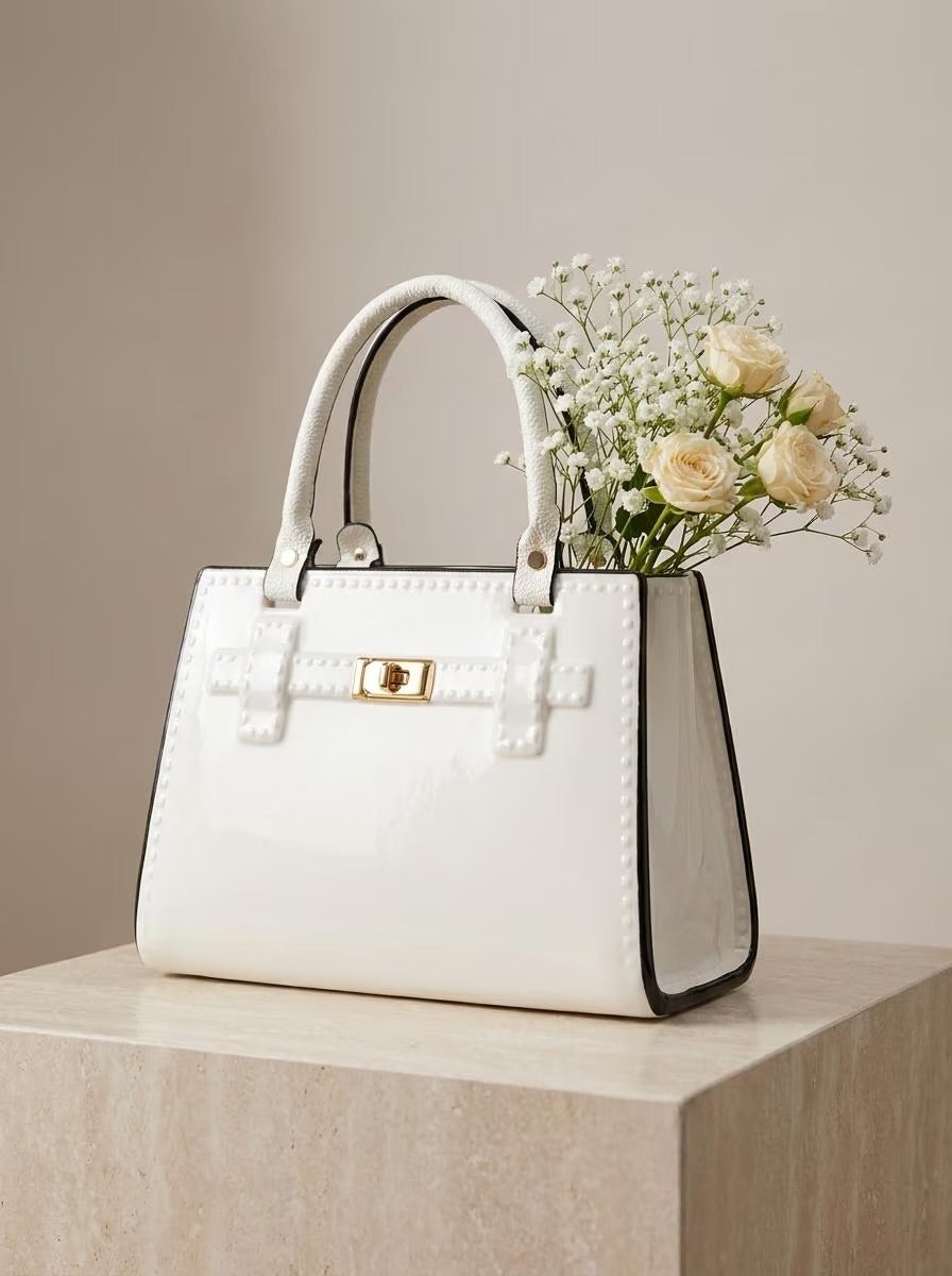 Handbag vase - white