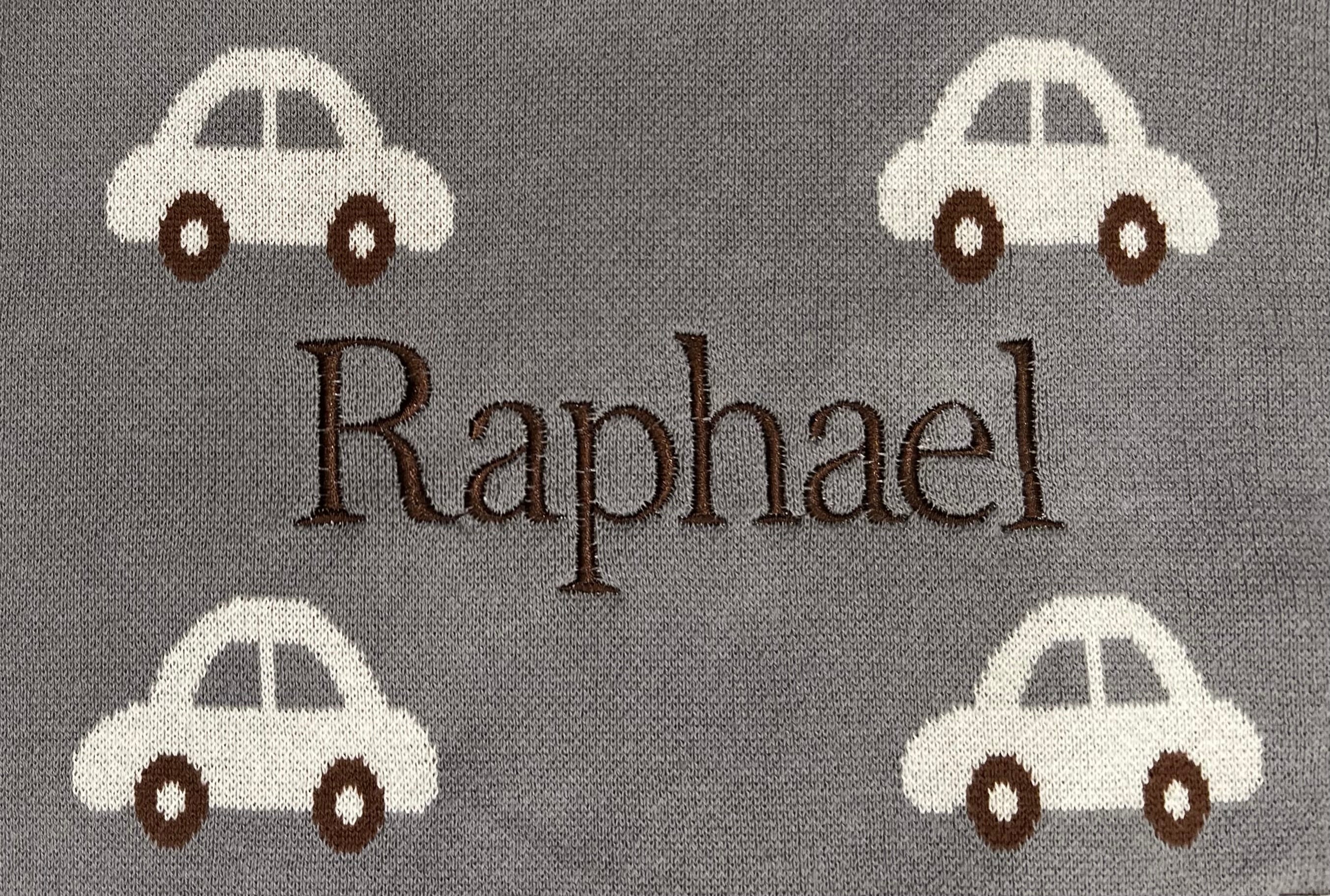 Personalized Blanket - Grey Cars