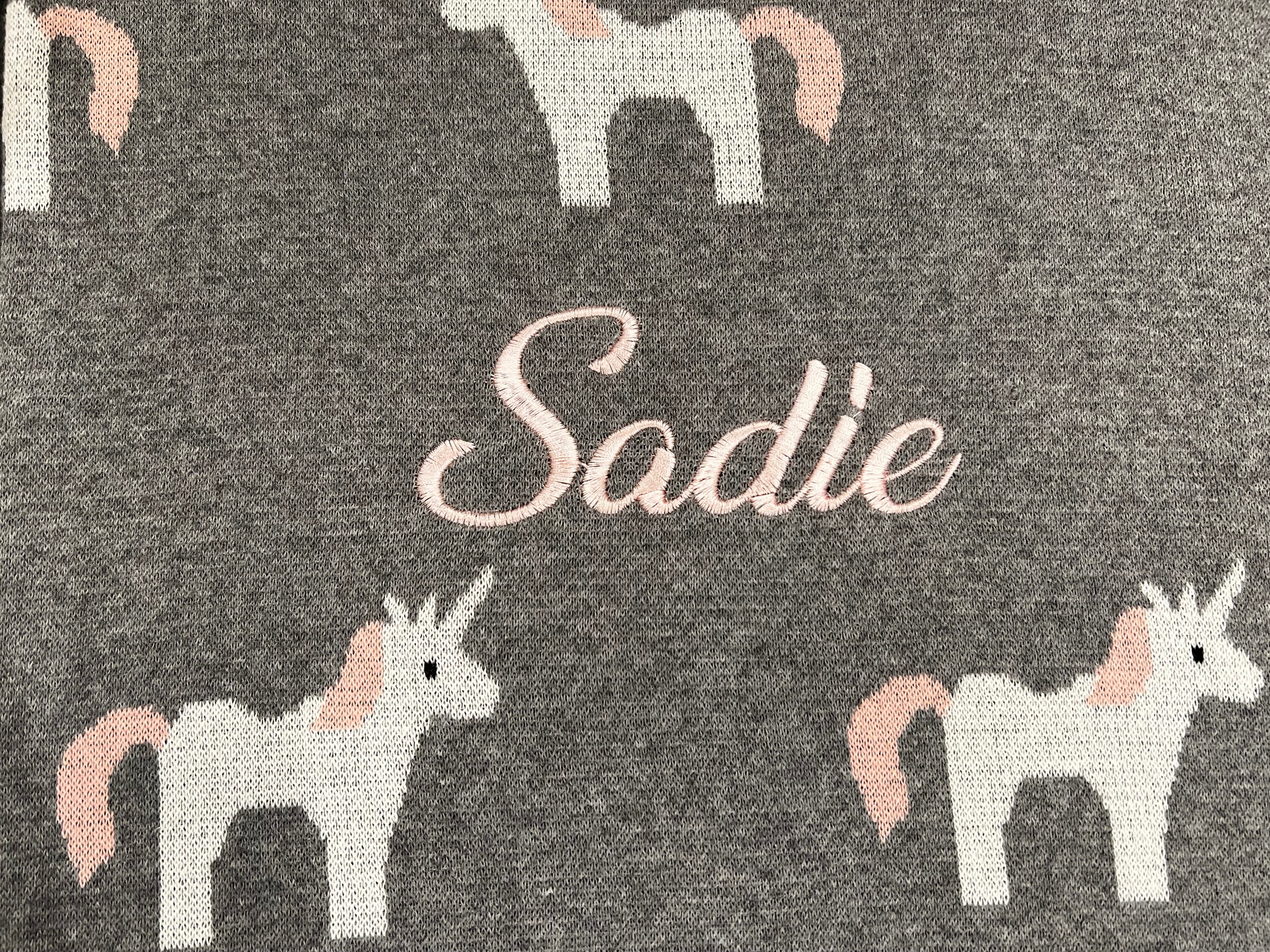 Couverture personnalisée - Coton 100% Luxe - Licorne Grise 