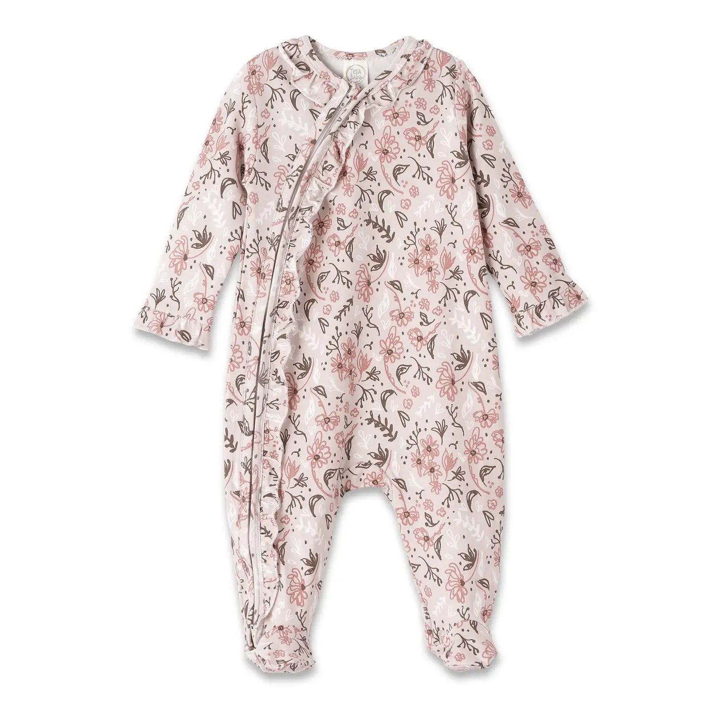 Baby Girl's Wildflowers Bamboo Zipper Romper