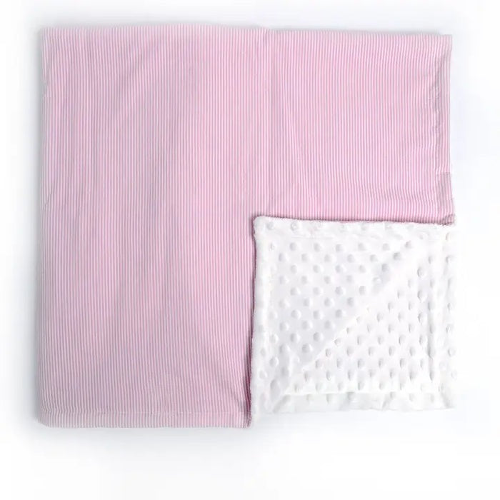 personalized Pink Seersucker Minky Dot Blanket