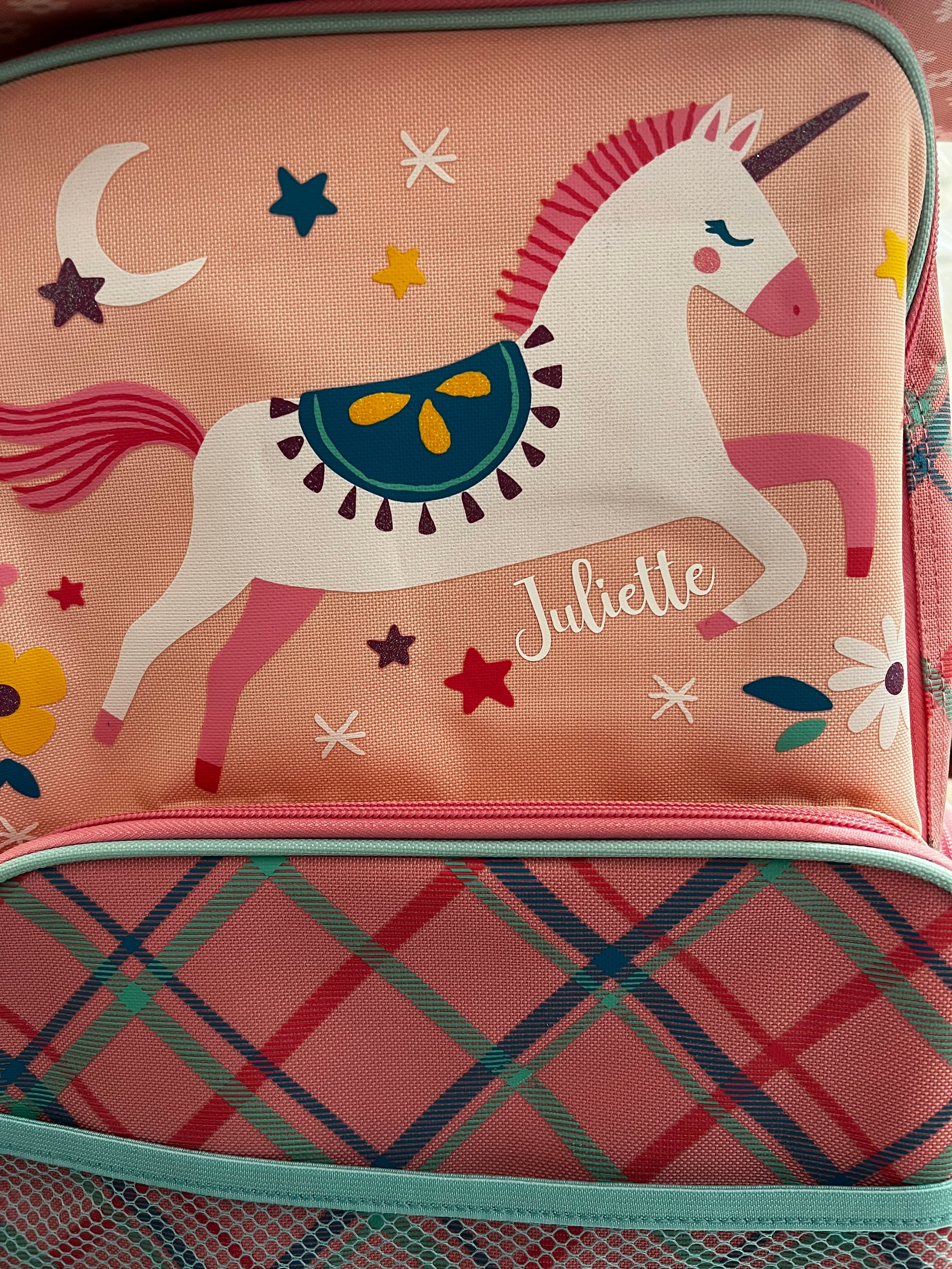 personalized rolling Luggage - Pink Unicorn