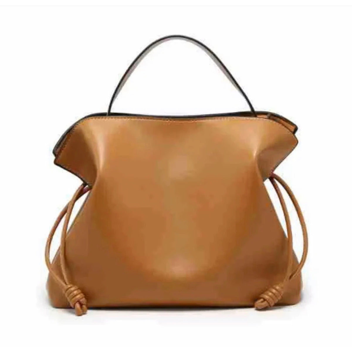 Vegan leather handbag - camel