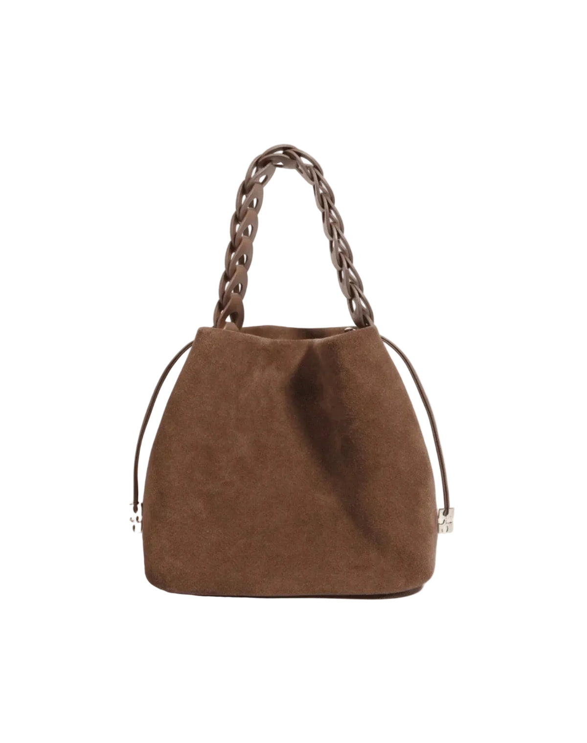 Suede bucket bag - brown