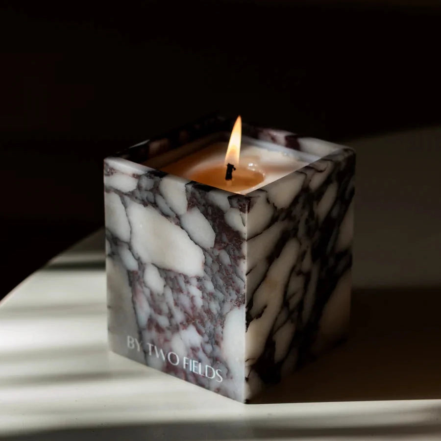 Refillable Stone Candle System- Viola Calacatta