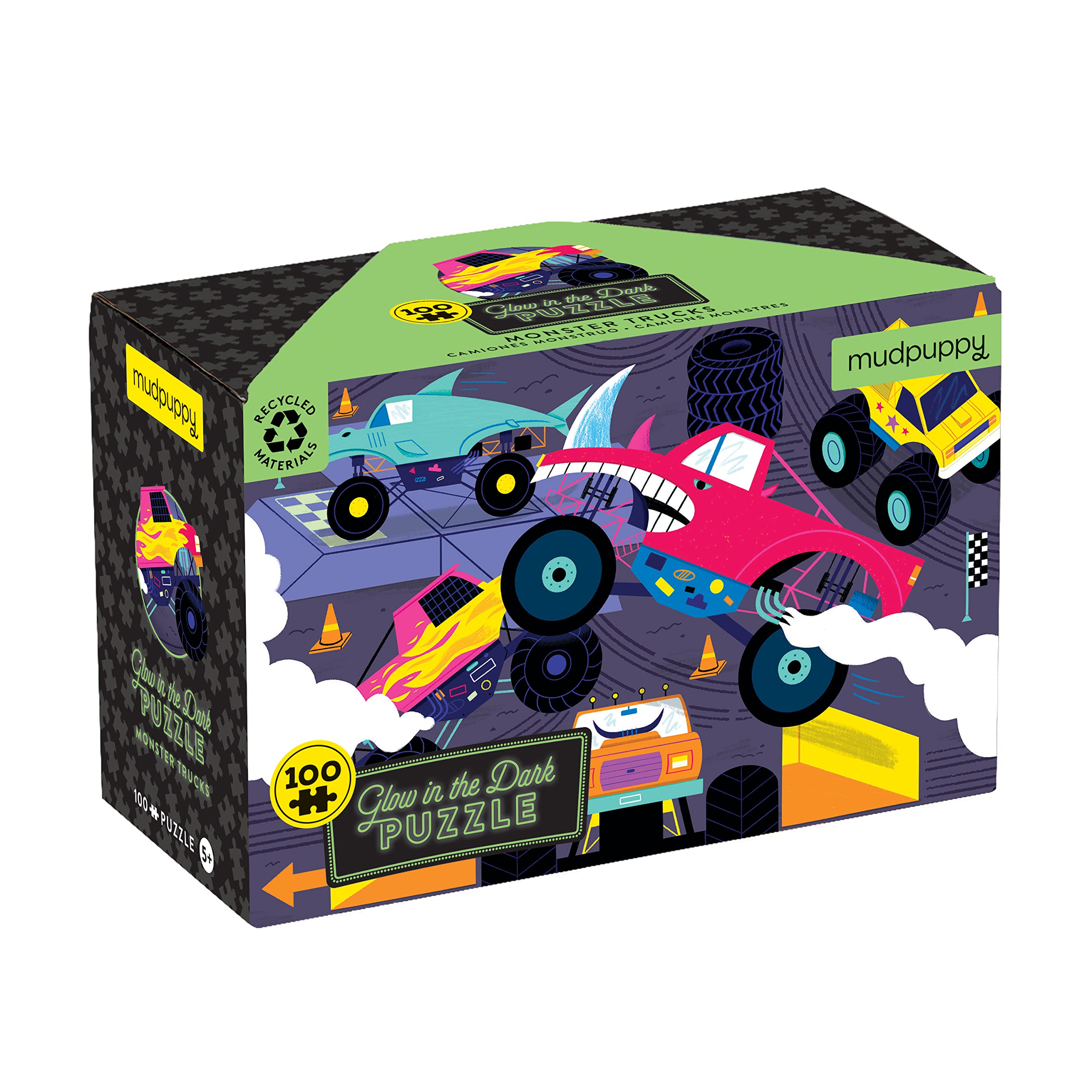 Puzzle phosphorescent de 100 pièces Monster Trucks 