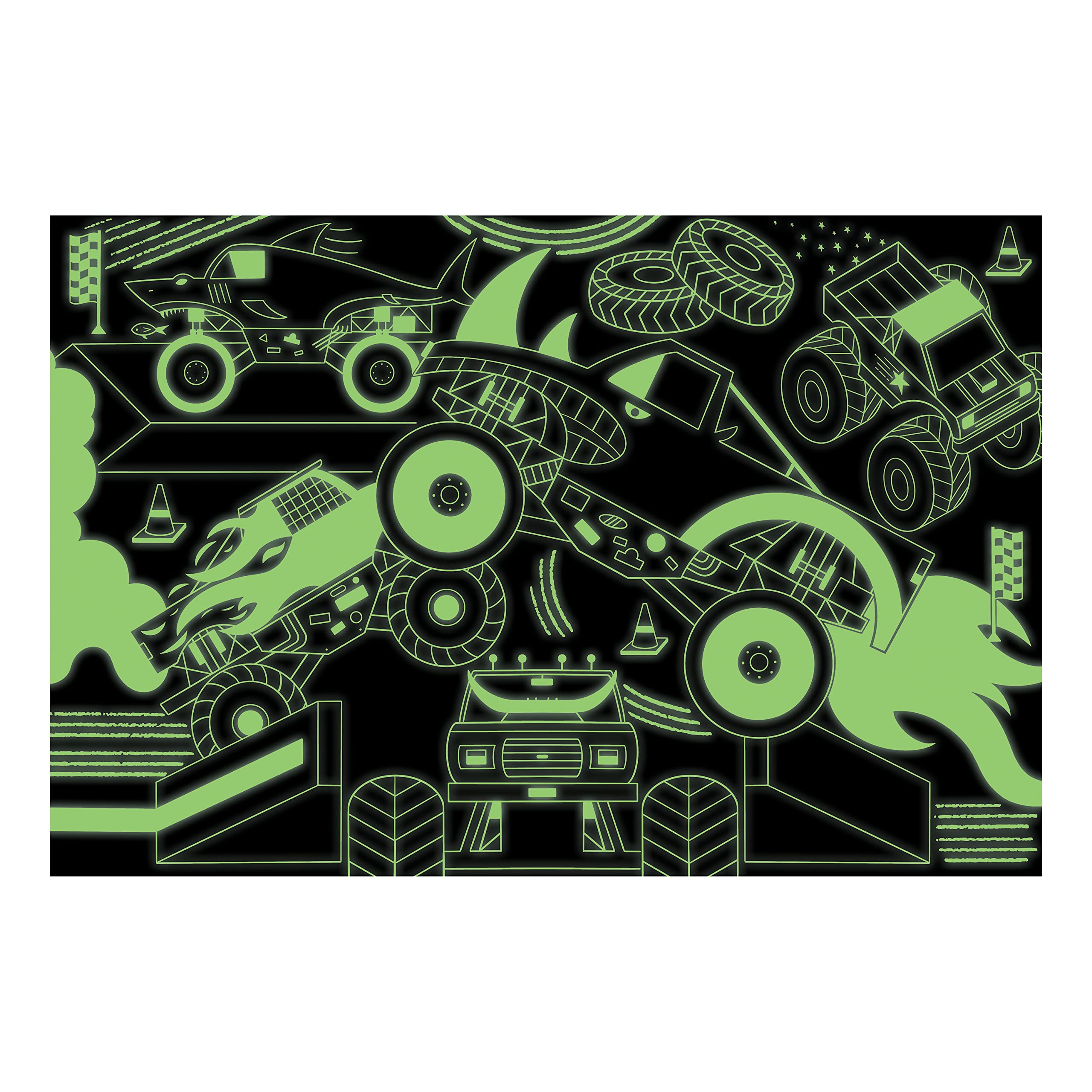 Puzzle phosphorescent de 100 pièces Monster Trucks 