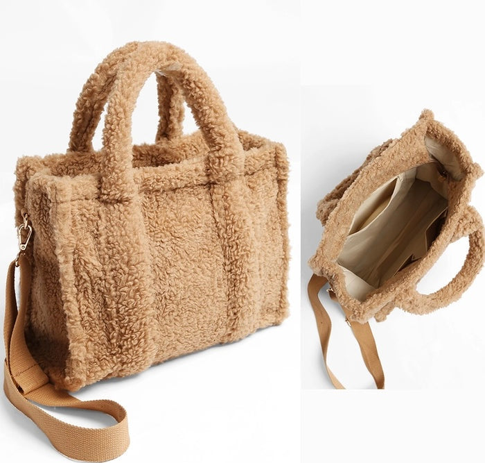 Sherpa Square Mini Tote Bag with Adjustable Strap