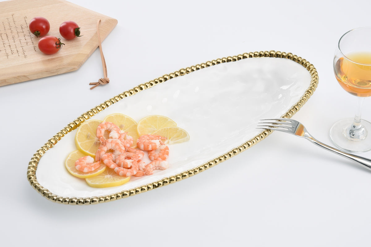 Pampa Bay golden Salerno Oval serving piece