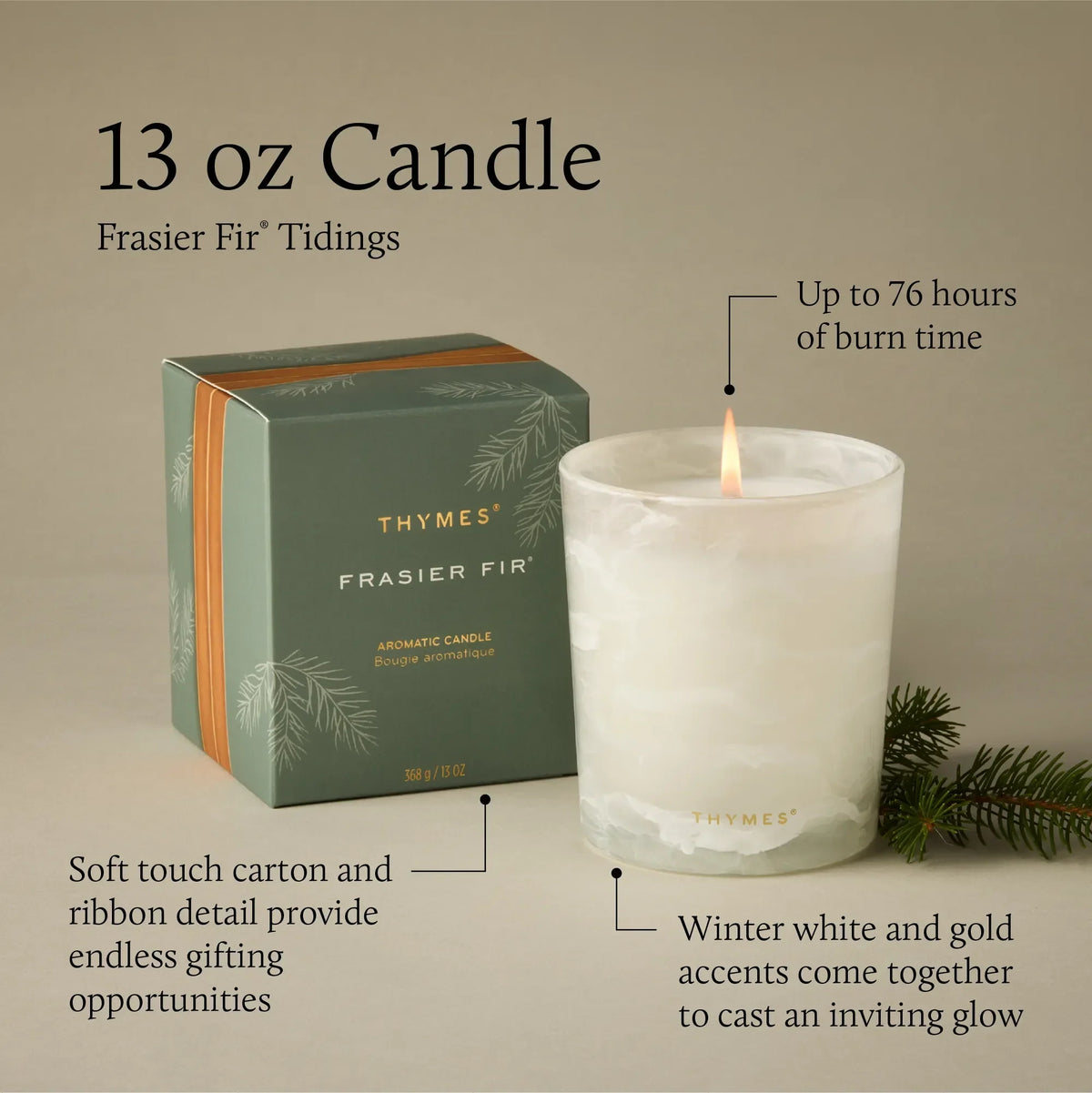 FRASIER FIR tidings large candle