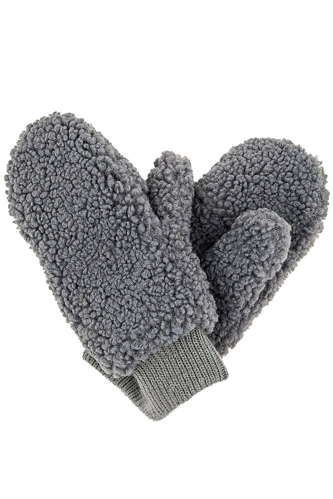 Sherpa mittens - grey