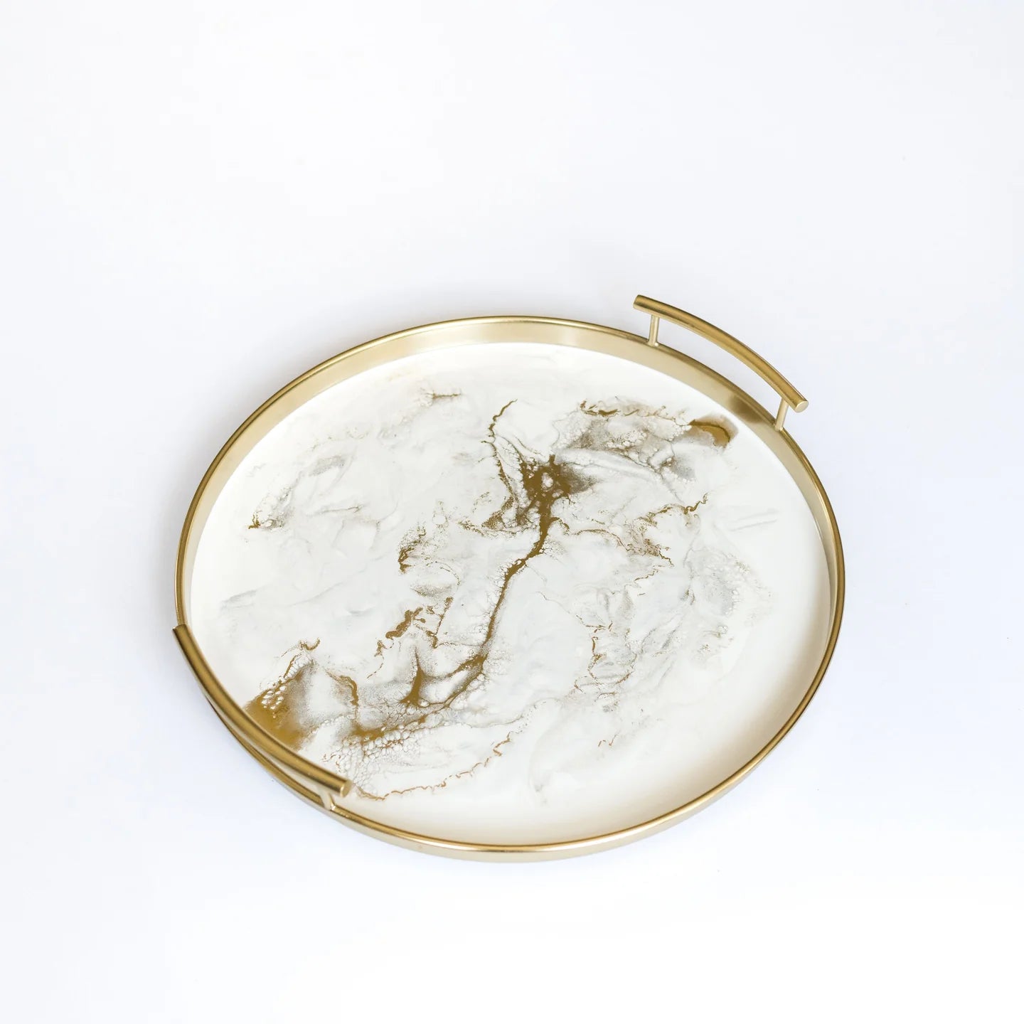 Resin gold Round Tray